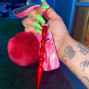 Red Self defense keychain less full keychain set